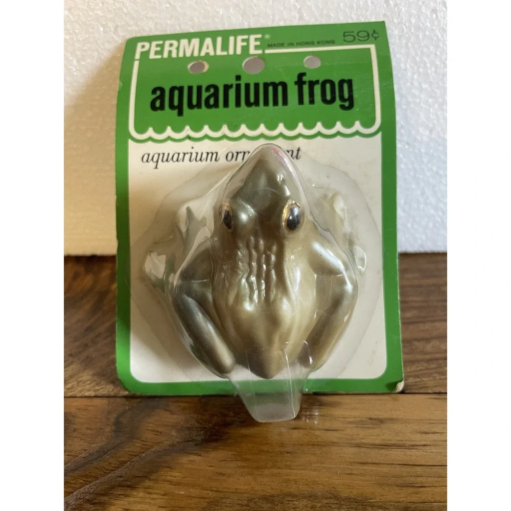 Vintage Permalife Aquarium Frog Aquatic Fish Tank Accessory Ornament